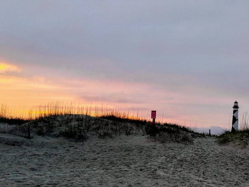 cape lookout at sunset